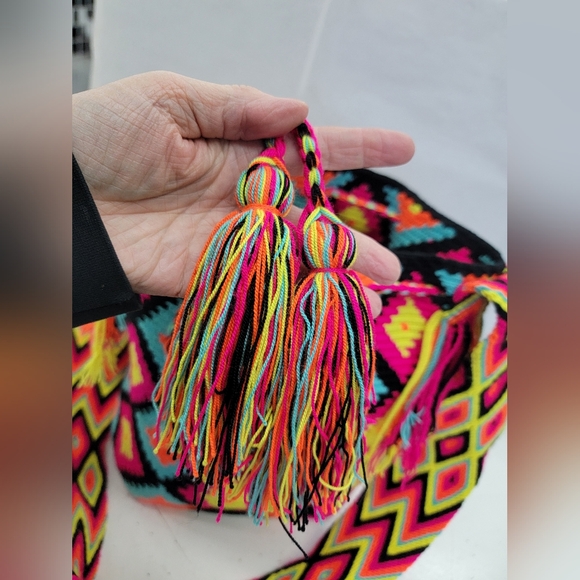 Hippie Boho Hobo Crossbody Bag Wayuu Mochila Tribal - Picture 10 of 11
